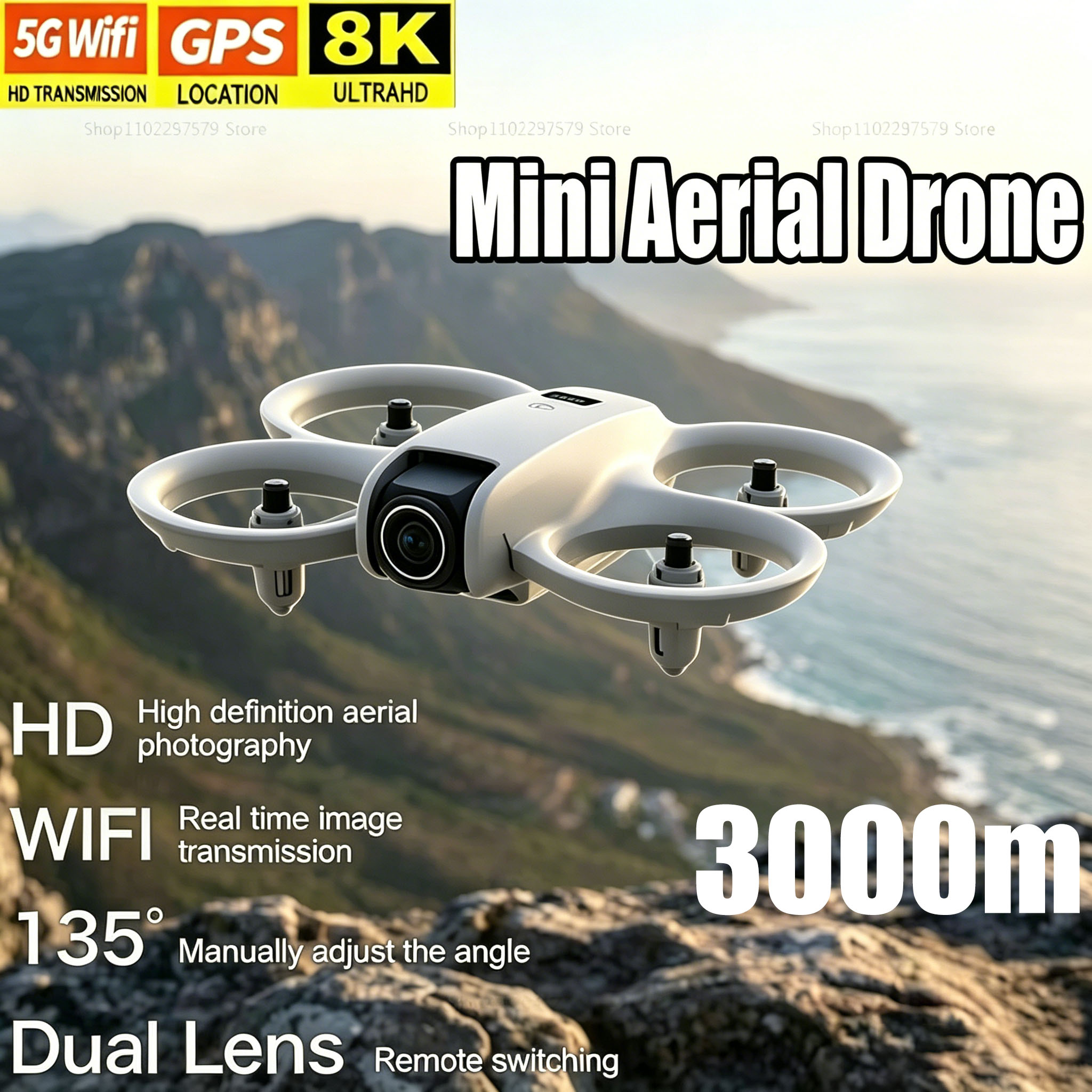 Drone Gimbal Brushless - Mini Dron con Cámara HD 8K,