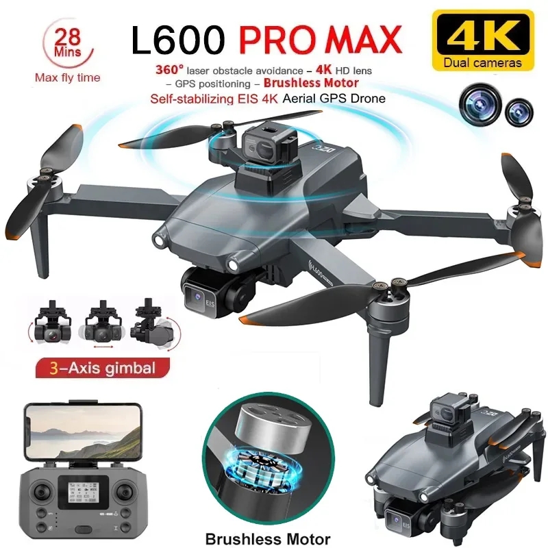 Drone Gimbal 3 Axis - L600 PRO MAX GPS Drone profesional