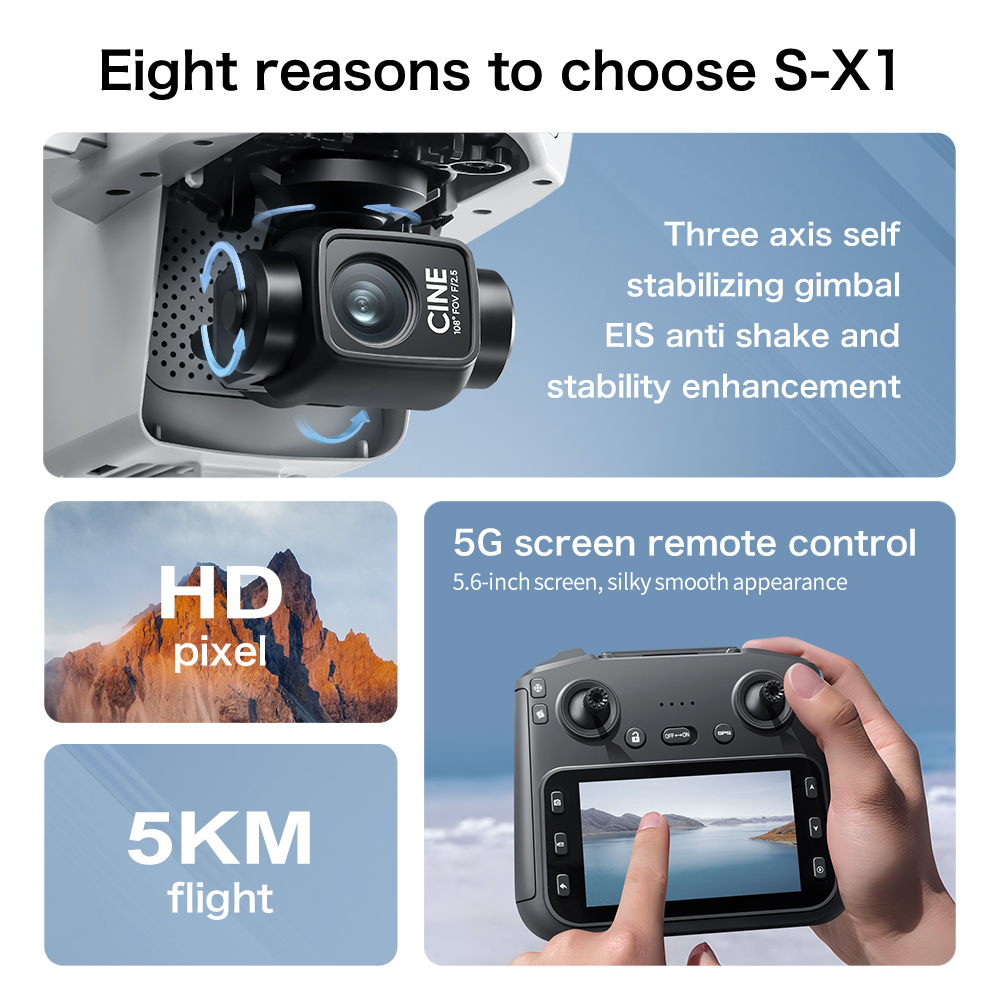 Dron GPS Lenovo S-X1 MAX con G - Drone Gimbal 3 Axis reseña y precio