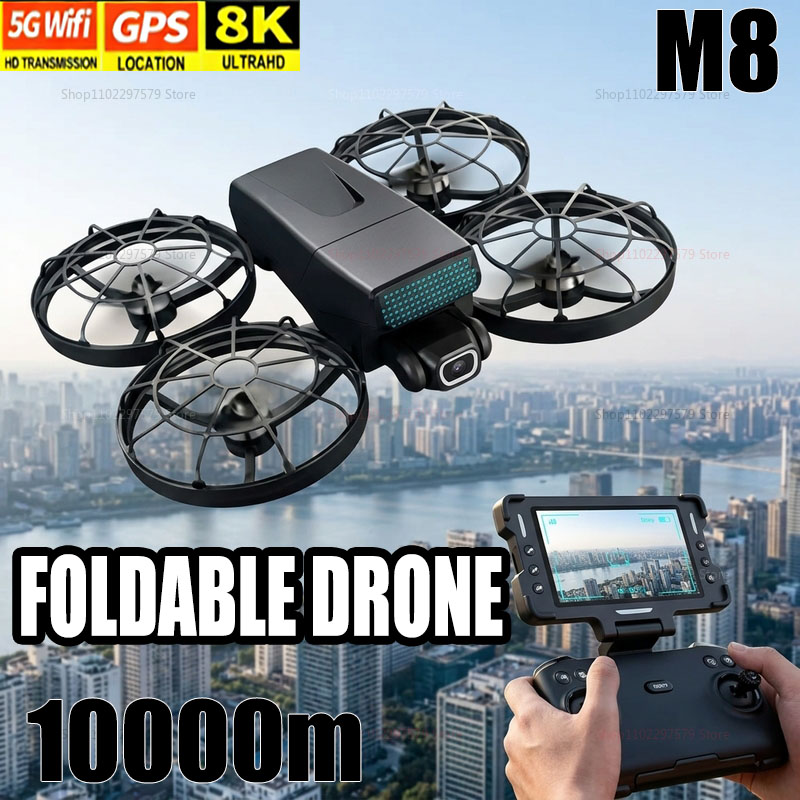 Nuevos Drones M8 GPS 8K Profes - Drone Gimbal Brushless reseña y precio